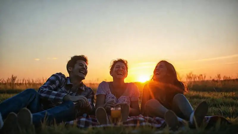 Un picnic soleado evoca felicidad vintage
