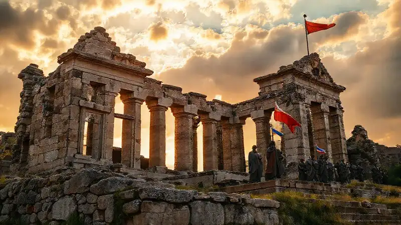 Ruinas antiguas evocan un patriotismo solemne